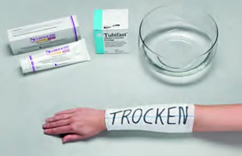 Neurodermitis trockenen Verband anlegen