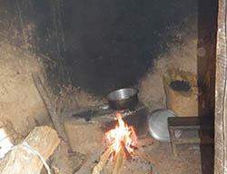 Traditionelles Feuer in Ruanda